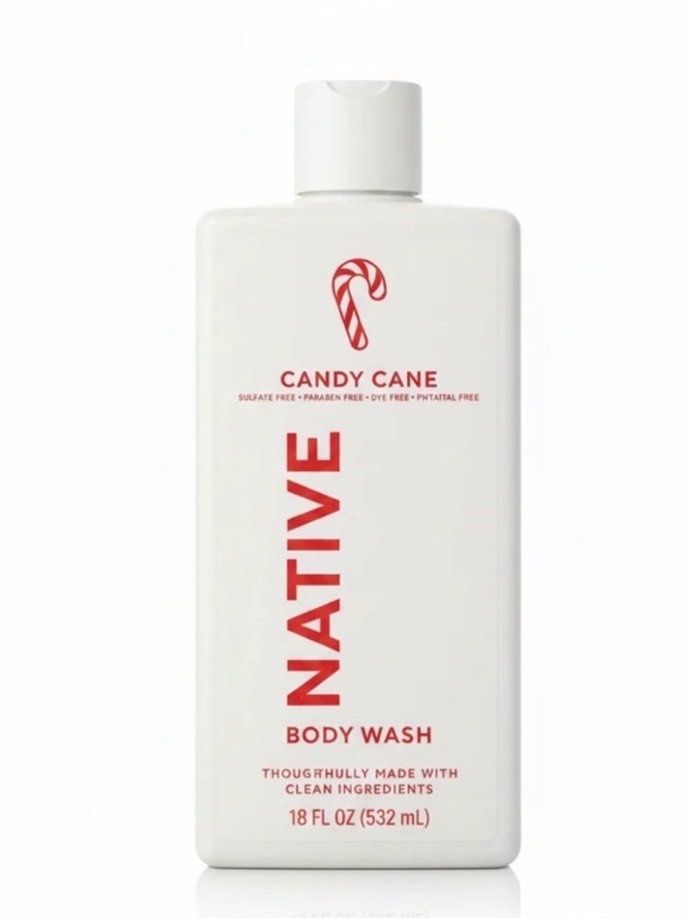 Native Candy Cane Body Wash — White with Red Accents